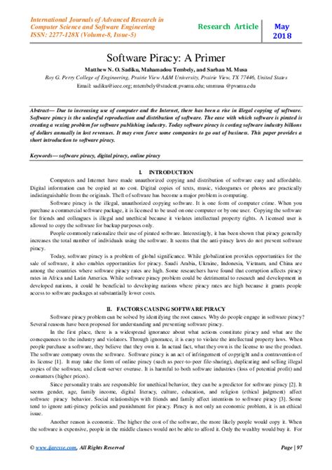 (PDF) Software Piracy: A Primer .
